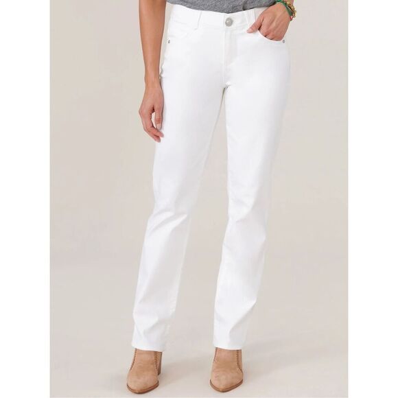 Womens Democracy Ab Solution Absolution White Wash Straight Leg Jeans - Sz 16 - Picture 1 of 5